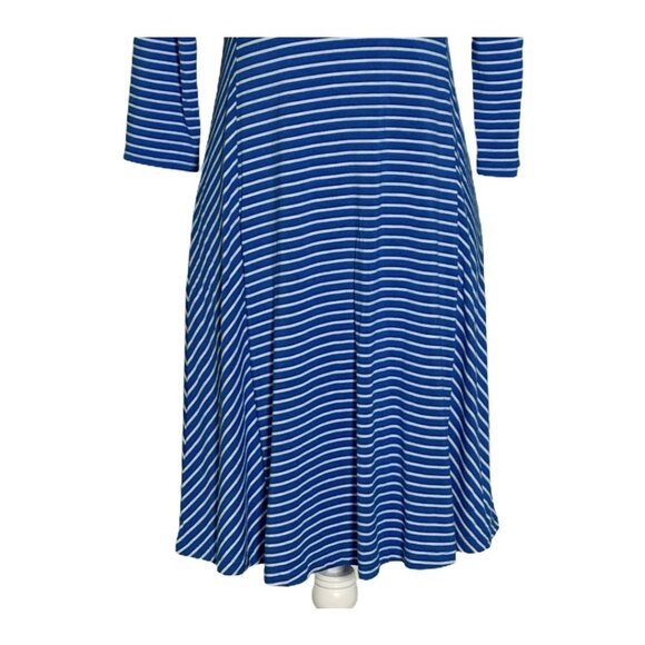 Chico’s Blue White Stripe Fit & Flare Dress XS US 2 Work Casual - Picture 3 of 10